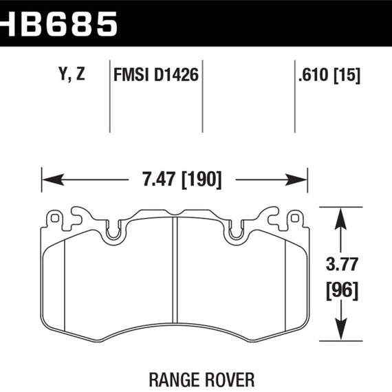 Hawk 10-11 Range Rover/Range Rover Sport Supercharged Performance Ceramic Street Front Brake Pads