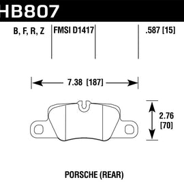 Hawk 2014 Porsche 911 HPS 5.0 Rear Brake Pads