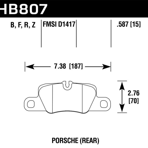 Hawk 2014 Porsche 911 HPS 5.0 Rear Brake Pads