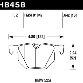 Hawk 07-08 BMW X5 3.0si / 09-13 X5 Xdrive / 10-13 X6 Xdrive Perf Ceramic Rear Street Brake Pads