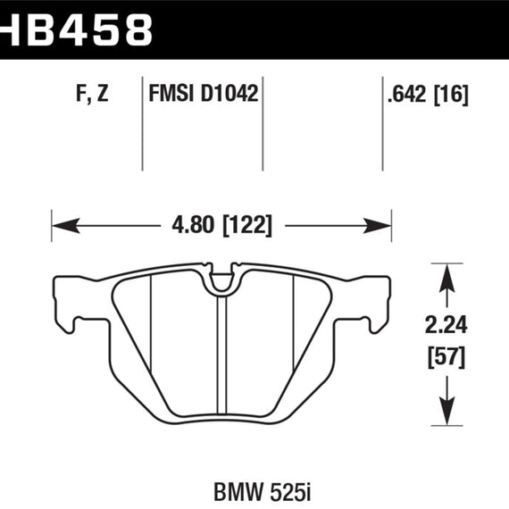 Hawk 07-08 BMW X5 3.0si / 09-13 X5 Xdrive / 10-13 X6 Xdrive Perf Ceramic Rear Street Brake Pads