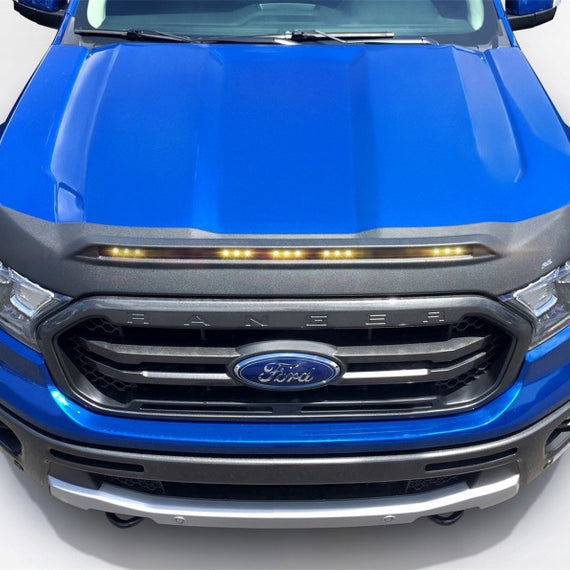 AVS 2019 Ford Ranger Aeroskin Low Profile Light Shield - Black