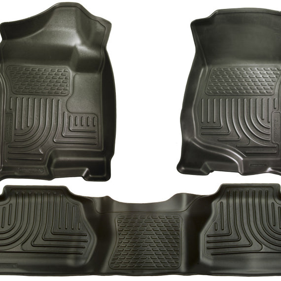 Husky Liners 07-12 Chevy Silverado/GMC Sierra Extended Cab WeatherBeater Combo Black Floor Liners