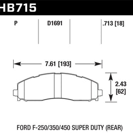 Hawk 2015 Ford F-250/350/450 Super Duty Rear Brake Pads