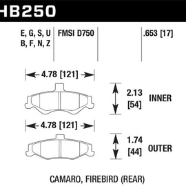 Hawk 1998-2002 Chevrolet Camaro SS 5.7 HPS 5.0 Rear Brake Pads