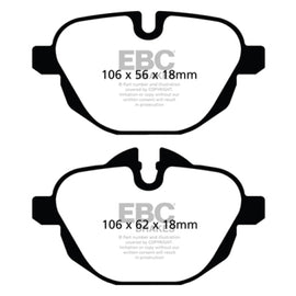 EBC 11+ BMW X3 2.0 Turbo (F25) Ultimax2 Rear Brake Pads