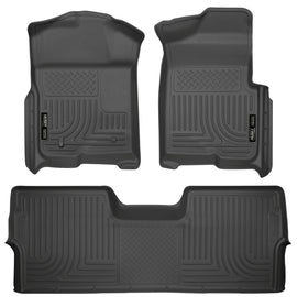 Husky Liners 09-12 Ford F-150 Super Crew Cab WeatherBeater Combo Black Floor Liners