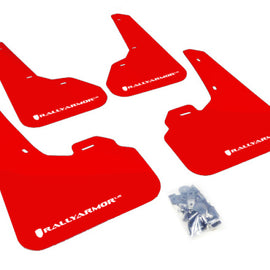 Rally Armor 10-13 Mazda3/Speed3 (Hatch/Sedan) Red UR Mud Flap w/White Logo