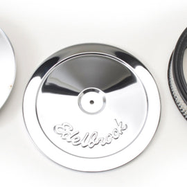 Edelbrock Air Cleaner Pro-Flo Series Round Steel Top Paper Element 10In Dia X 3 5In Chrome