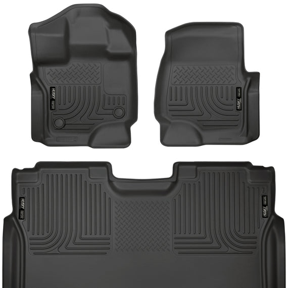 Husky Liners 15-23 Ford F-150 SuperCrew Weatherbeater Black Front & 2nd Seat Floor Liners