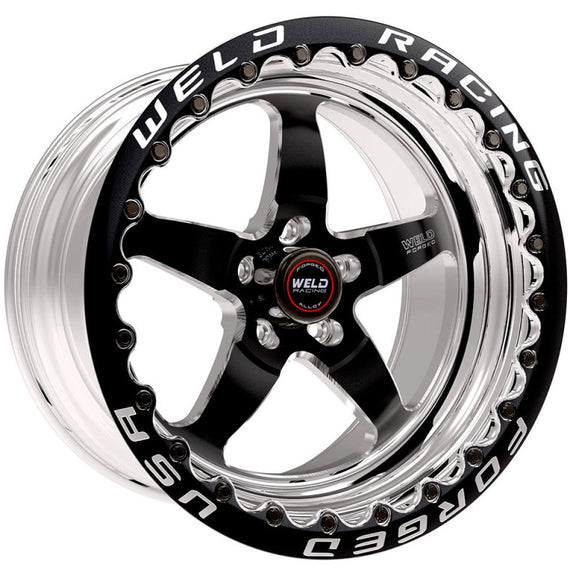 Weld S71 17x10 / 5x4.5 BP / 7.9in. BS Black Wheel (Low Pad) - Black Single Beadlock MT