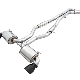 AWE 2020 Toyota Supra A90 Resonated Touring Edition Exhaust - 5in Diamond Black Tips