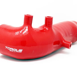 Torque Solution Turbo Inlet Hose Black: 02-07 Subaru WRX/04-18 STI/05-09 Legacy GT/04-13 FTX - Red