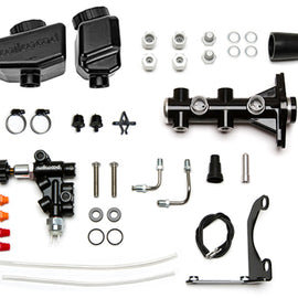 Wilwood Remote Tandem M/C Kit w/Brkt and Valve - 1.12in Bore Black