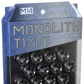 Project Kics 14 x 1.5 Glorious Black T1/07 Monolith Lug Nuts - 20 Pcs