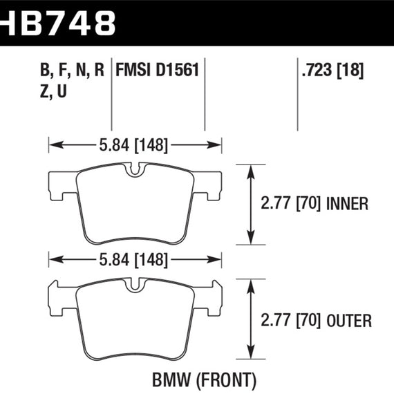 Hawk 13-14 BMW 328i/328i xDrive / 2014 428i/428i xDrive PC Front Brake Pads