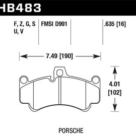 Hawk 2013 Porsche 911 Turbo S HPS 5.0 Front Brake Pads