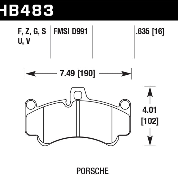 Hawk 2013 Porsche 911 Turbo S HPS 5.0 Front Brake Pads