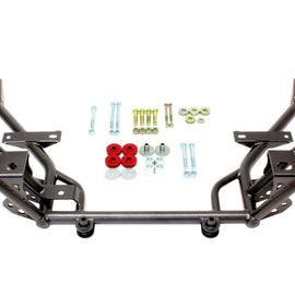 BMR 05-14 S197 Mustang K-Member w/ 1/2in Lowered Motor Mount and STD. Rack Mounts - Black Hammertone