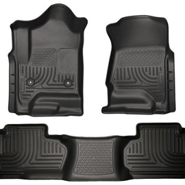 Husky Liners 14 Chevrolet Silverado/GMC Sierra Dbl Cab WeatherBeater Black Front&2nd Seat Floor Line