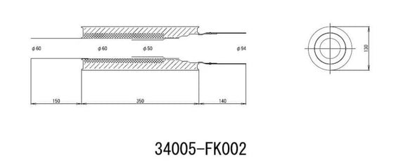 HKS Universal Stainless Hi Power 130mm Titanium Muffler