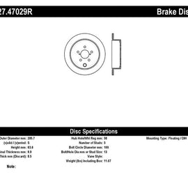 StopTech 08-10 Impreza WRX (Exc STi)/08-10 Impreza Coupe/Sedan Slotted & Drilled Right Rear Rotor