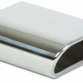 Vibrant 5.5in x 3in Oval SS Exhaust Tip (Single Wall Angle Cut Rolled Edge)