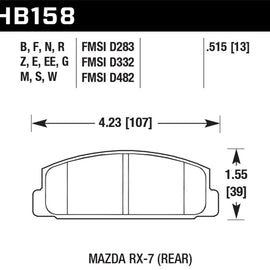 Hawk 2003-2005 Mazda 6 HPS 5.0 Rear Brake Pads