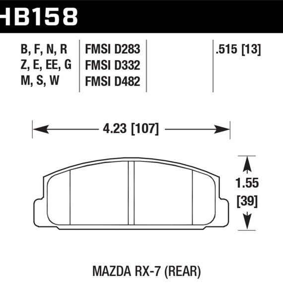 Hawk 2003-2005 Mazda 6 HPS 5.0 Rear Brake Pads