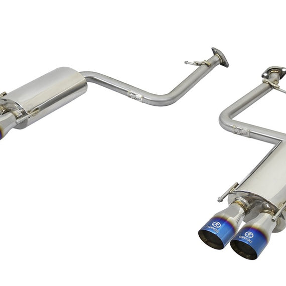 aFe Takeda 16-17 Lexus RC 200T 2.0L (t) 2in. SS Axle-Back Exhaust System w/Polished Blue Tips