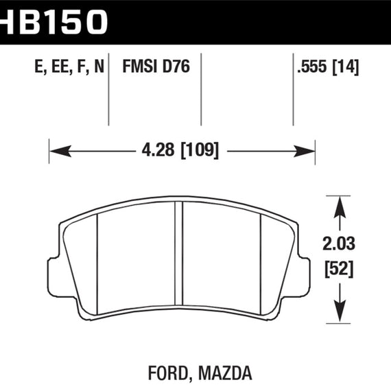 Hawk 79-84 Mazda B2000 / 70-74 RX-2 / 74-78 RX-4 / 79-85 RX-7 Blue 9012 Front Race Brake Pads