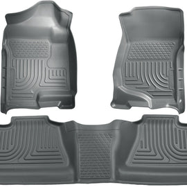 Husky Liners 07-12 Chevy Silverado/GMC Sierra Crew Cab WeatherBeater Combo Gray Floor Liners