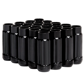 BLOX Racing 12-Sided P17 Tuner Lug Nuts 12x1.25 - Black Steel - Set of 20