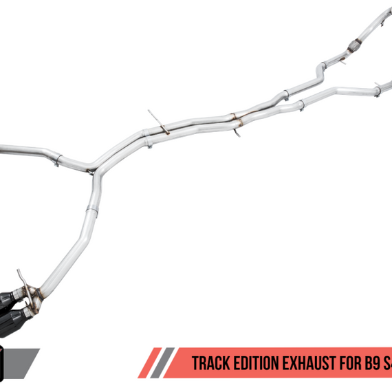 AWE Tuning Audi B9 S4 Track Edition Exhaust - Non-Resonated (Black 102mm Tips)