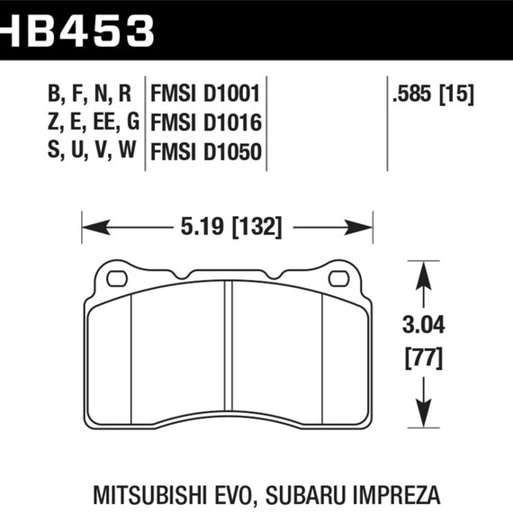 Hawk 03-06 Evo / 04-09 STi / 09-10 Genesis Coupe (Track Only) / 2010 Camaro SS Blue Race Front Brake