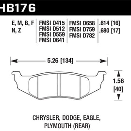 Hawk SRT4 HP+ Street Rear Brake Pads