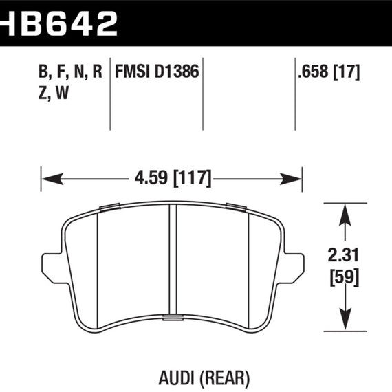 Hawk 2009-2014 Audi A4 HPS 5.0 Rear Brake Pads