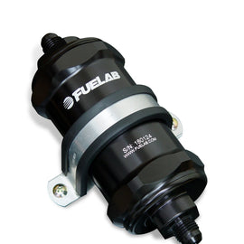 Fuelab 818 In-Line Fuel Filter Standard -6AN In/Out 40 Micron Stainless - Black