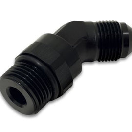 Vibrant -12AN Male to Male -12AN Straight Cut 45 Degree Adapter Fitting - Anodized Black
