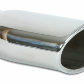 Vibrant 4.5in x 3in Oval SS Exhaust Tip (Single Wall Angle Cut Rolled Edge)