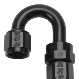Russell Performance -6 AN Black 180 Degree Full Flow Swivel Hose End