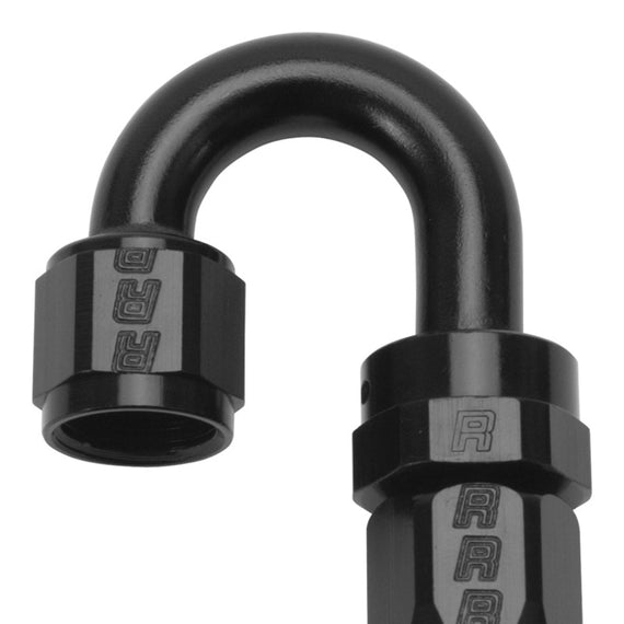 Russell Performance -6 AN Black 180 Degree Full Flow Swivel Hose End