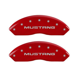 MGP 4 Caliper Covers Engraved Front Mustang Engraved Rear SN95/GT Red finish silver ch