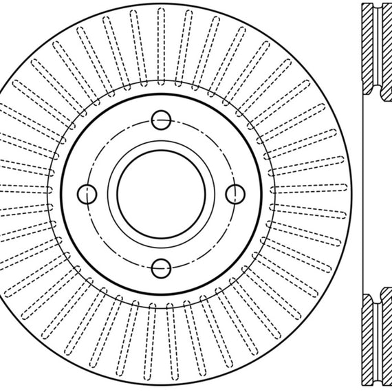 StopTech 2014 Ford Fiesta Right Front Disc Slotted Brake Rotor