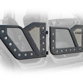 DV8 Offroad Jeep 18+ Wrangler JL / 20+ Gladiator JT Rear Rock Doors w/ Perforated Aluminum Mesh