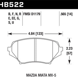 Hawk 2006-2006 Mazda MX-5 Miata Club Spec HPS 5.0 Front Brake Pads