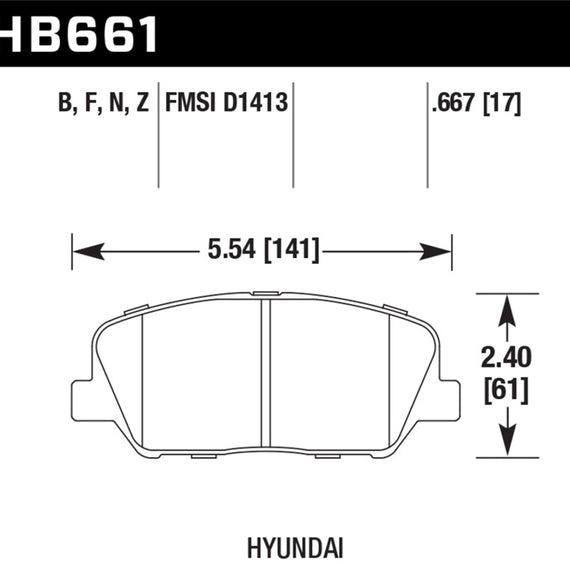 Hawk 10 Hyundai Genesis Coupe (w/o Brembo Breaks) HP+ Autocross Front Brake Pads