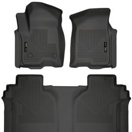 Husky Liners 19-23 Chevrolet Silverado 1500 Crew Cab WeatherBeater Blk Front & 2nd Seat Floor Liners