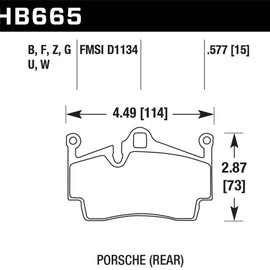 Hawk 2014-2015 Porsche Cayman Performance Ceramic Street Rear Brake Pads