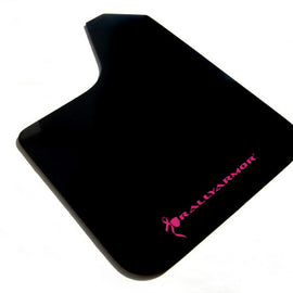 Rally Armor Universal Fit (No Hardware) Basic Black Mud Flap w/ Pink Logo